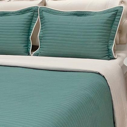 Imagem de Cobre Leito Queen Dual Micropercal 200 Fios Dupla Face 3 Peças - Esmeralda