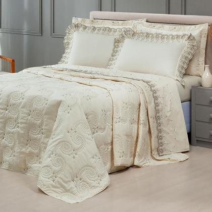 Imagem de Cobre Leito Queen Mistral 200 Fios 100 % Algodão 3 Pçs Palha