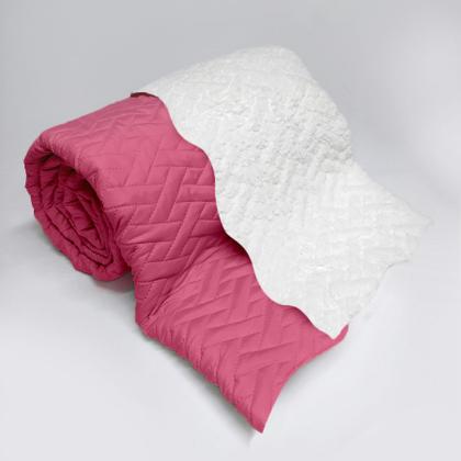 Imagem de cobre leito queen sherpa rosa pink 240cmx 220cm quentinho dupla face micropercal