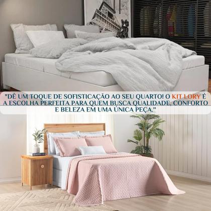 Imagem de Cobre Leito Queen Size 100% Algodão Lory 200 fios Super Macio VERITY