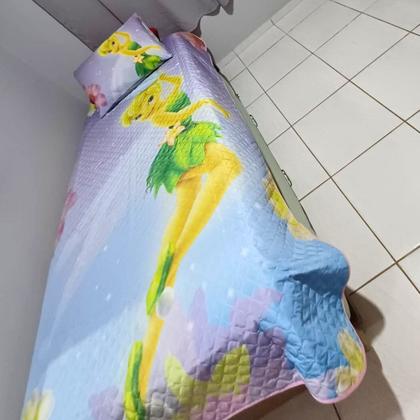 Imagem de Cobre Leito Solteiro Dupla Face Estampa Digital Porta Travesseiro com Zíper