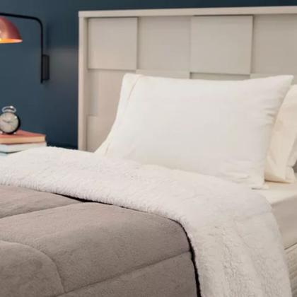 Imagem de Cobredom Cobertor Solteiro Sherpa Dupla Face Pele Carneiro