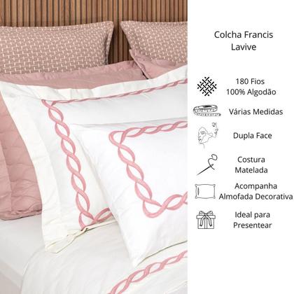 Imagem de Cobreleito King Lavive Francis 05 Peças 180 Fios Rosê