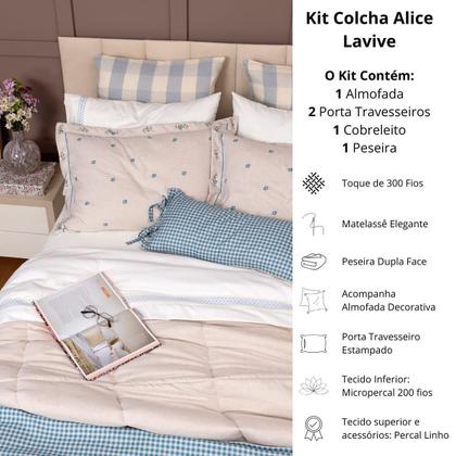 Imagem de Cobreleito Queen Lavive Alice 5 Pç Toque Linho 300 Fios ul