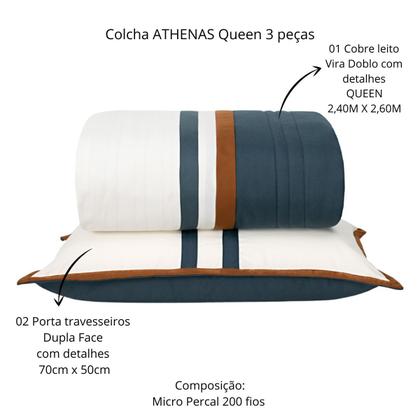 Imagem de Cobreleito Queen Lavive Athenas 03 Peças Vira Doblo