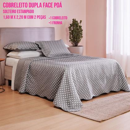 Imagem de Cobreleito Solteiro Colcha 2 Peças Dupla Face Estampado
