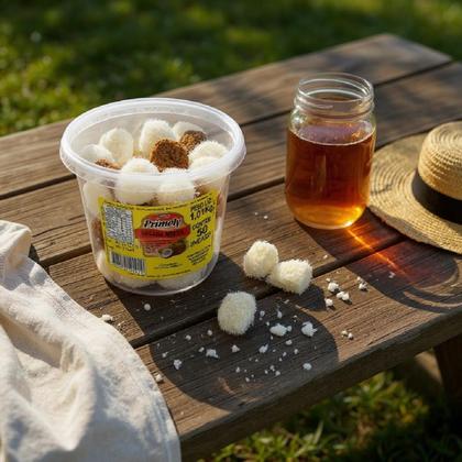 Imagem de Cocada coco queimado e branca com 50 unidades de 20 gramas