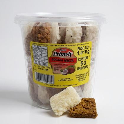 Imagem de Cocada coco queimado e branca com 50 unidades de 20 gramas