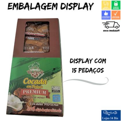 Imagem de Cocada Morena Artesanal Premium 0% de Adição de Açúcar 15x40g