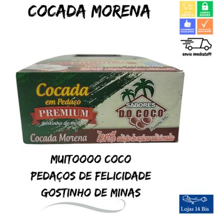 Imagem de Cocada Morena Artesanal Premium 0% de Adição de Açúcar 15x40g