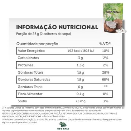 Imagem de Coco Cream Leite Cremoso Em Pó Vegano Sem Açúcar Puravida