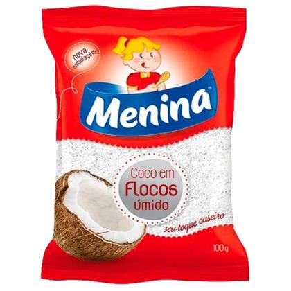 Imagem de Coco em flocos úmido adoçado menina - embalagem com 24 unidades de 100g