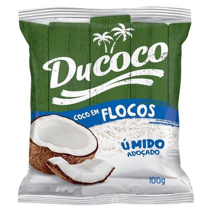 Imagem de Coco em flocos úmido e adoçado ducoco - embalagem com 24 unidades de 100g