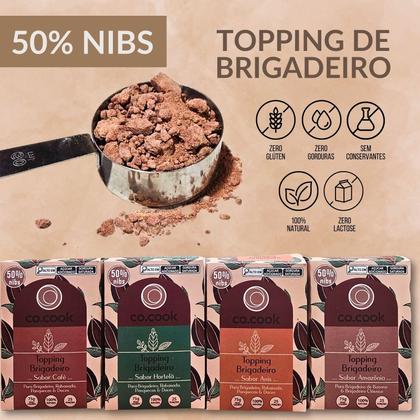 Imagem de CoCook Caixa 20 Topping Nibs Cacau Brigadeiro Sabor Anis 75g