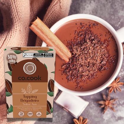 Imagem de CoCook Caixa 20 Topping Nibs Cacau Brigadeiro Sabor Anis 75g