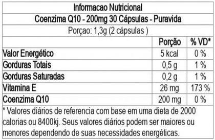 Imagem de Coenzima Q10+ 200mg + Vitamina E - 60 Cápsulas - Puravida