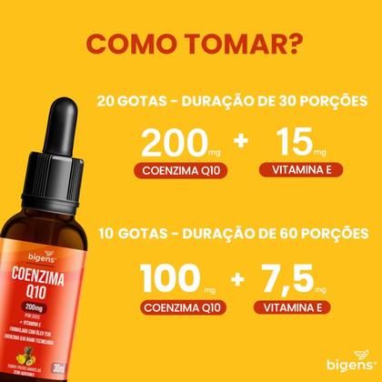 Imagem de Coenzima Q10 200MG Vitamina E Sabor Frutas Amarelas Bigens