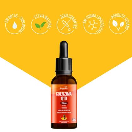 Imagem de Coenzima Q10 200MG Vitamina E Sabor Frutas Amarelas Bigens