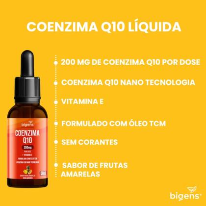 Imagem de Coenzima Q10 200MG Vitamina E Sabor Frutas Amarelas Bigens