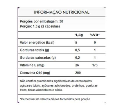 Imagem de Coenzima Q10+ de 200mg+Vitamina E-Antixiodante com 60 Cápsulas Softgel -Pura Vida