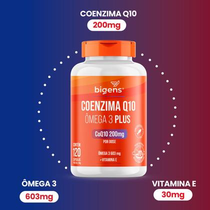 Imagem de Coenzima Q10 Ômega 3 Plus Vitamina E 120 Caps Bigens