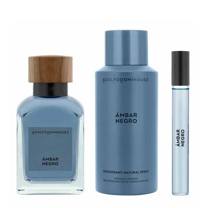 Imagem de Coffret Adolfo Dominguez Ámbar Negro Kit - Perfume Masculino - EDP + Desodorante + Travel Size Kit