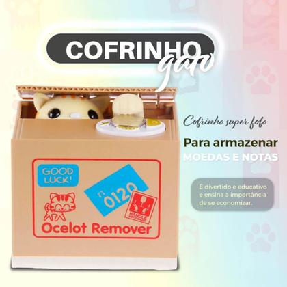 Imagem de Cofinho Eletronico Infantil Interativo Gato Pega Moeda