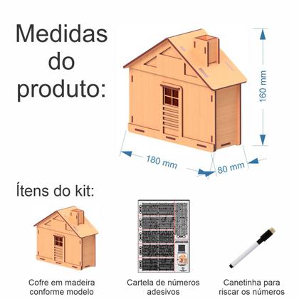 Imagem de Cofre caixa Dinheiro Wood box Japones KAKEBO BANCO CASA P