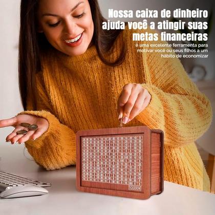 Cofre Caixa Dinheiro Wood Box Japones Kakebo Desafio Nat