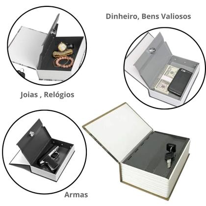 Imagem de Cofre Camuflado Formato De Livro Porta Joias Com Chave