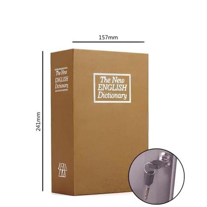 Imagem de Cofre Camuflado Resistente em Formato de Livro Porta Joias Com Chave e Segurança Extra MTC210