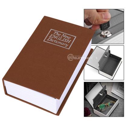 Imagem de Cofre Camuflado Resistente em Formato de Livro Porta Joias Com Chave e Segurança Extra MTC210