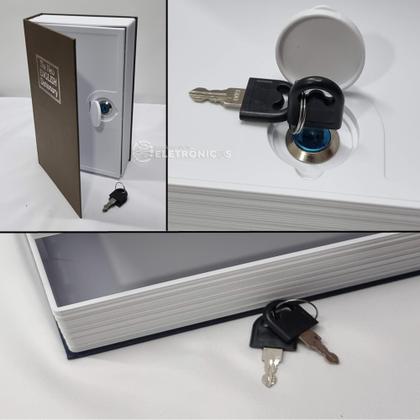 Imagem de Cofre Camuflado Resistente em Formato de Livro Porta Joias Com Chave e Segurança Extra MTC210