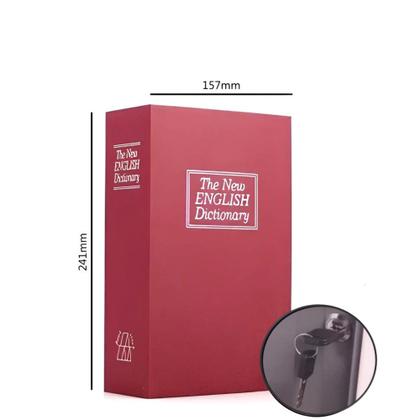 Imagem de Cofre Camuflado Resistente em Formato de Livro Porta Joias Com Chave e Segurança Extra MTC210