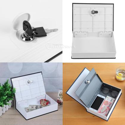 Imagem de Cofre Camuflado Resistente em Formato de Livro Porta Joias Com Chave e Segurança Extra MTC210