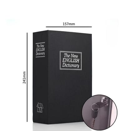 Imagem de Cofre Camuflado Resistente em Formato de Livro Porta Joias Com Chave e Segurança Extra MTC210