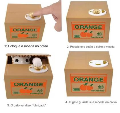 Imagem de Cofre De Gatinho Infantil Interativo Porta Moedas Divertido