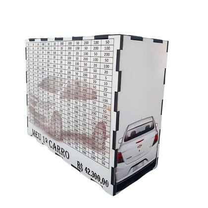 Imagem de Cofre Desafio Meu Carro dos Sonhos Junte 15 Mil Para Seu Sonho em MDF