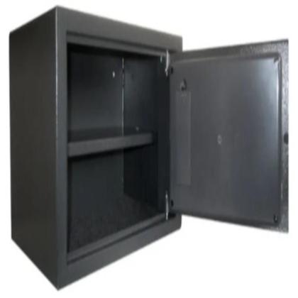 Imagem de Cofre digital eletrônico em aço display lcd com bandeja e chave reserva suporte de parede 