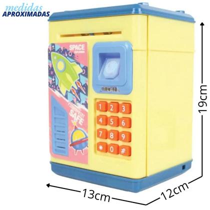 Imagem de Cofre divertido moeda puxa nota com senha som luz ref mk-1432