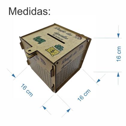 Imagem de Cofre Guardar junte Dinheiro Woodbox Desafio 30 MIL natural
