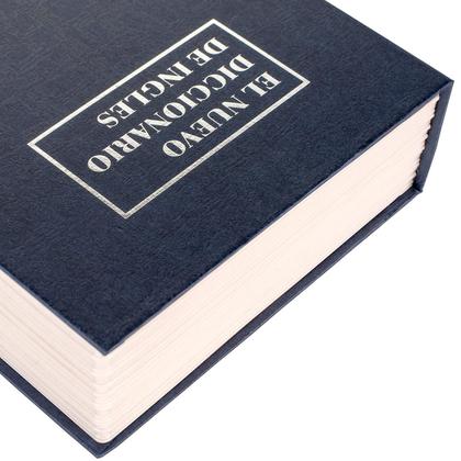 Imagem de Cofre Mecânico com Chave Formato Livro Azul Fixser