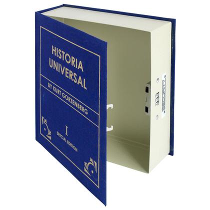 Imagem de Cofre Mecânico com Chave Formato Livro Azul Fixser