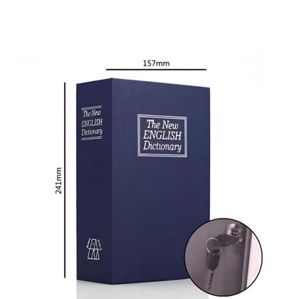 Imagem de Cofre Secreto Camuflado Formato Livro Com Chave de Proteção Para Joias e Objetos de Valor MTC210