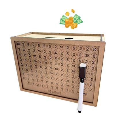 Imagem de Cofrinho Cofre Guardar Dinheiro Fácil Caixa Woodbox 10 mil Original  Realize Seus Sonhos