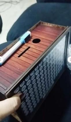 Imagem de Cofrinho Cofre Guardar Dinheiro Fácil Caixa Woodbox 5 mil Original  Realize Seus Sonhos