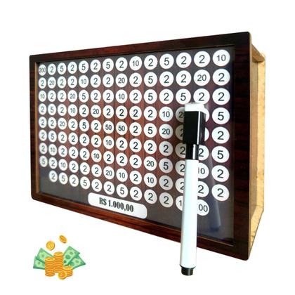 Imagem de Cofrinho Cofre Guardar Dinheiro Fácil Caixa Woodbox 5 mil Original  Realize Seus Sonhos