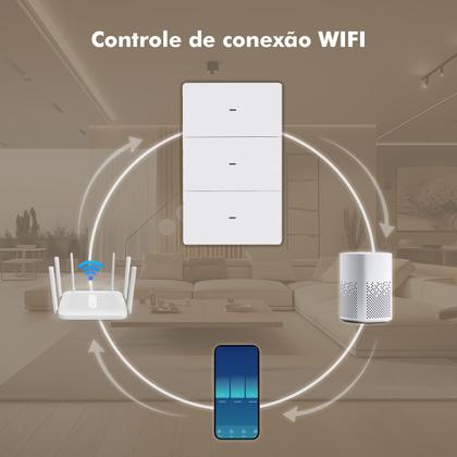 Imagem de COIBEU Interruptor WiFi Inteligente 1 2 3 Teclas Touch tuya APP Smart Life Painel Alexa Google Home