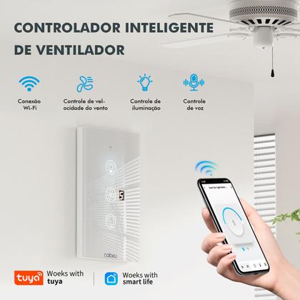 Imagem de COIBEU Tuya WiFi Fan Light Touch Switch Interruptor inteligente de ventilador de parede Interruptor inteligente para