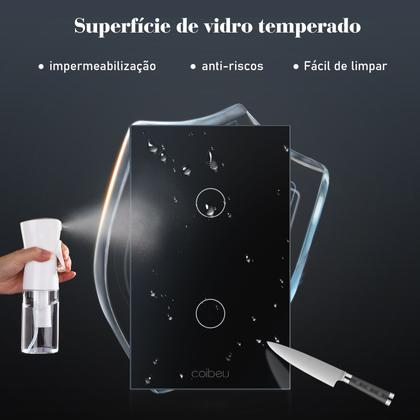 Imagem de COIBEU Tuya WiFi Interruptor De Luz Inteligente 2 gang Wall Touch Switch Trabalho Com Alexa Google Home